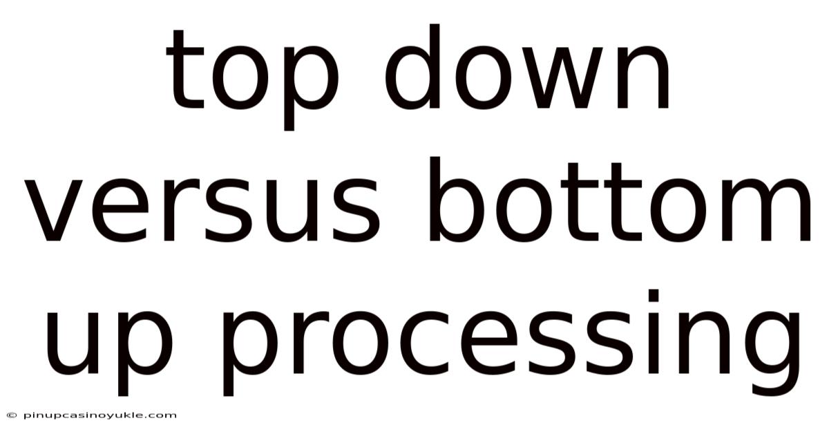 Top Down Versus Bottom Up Processing