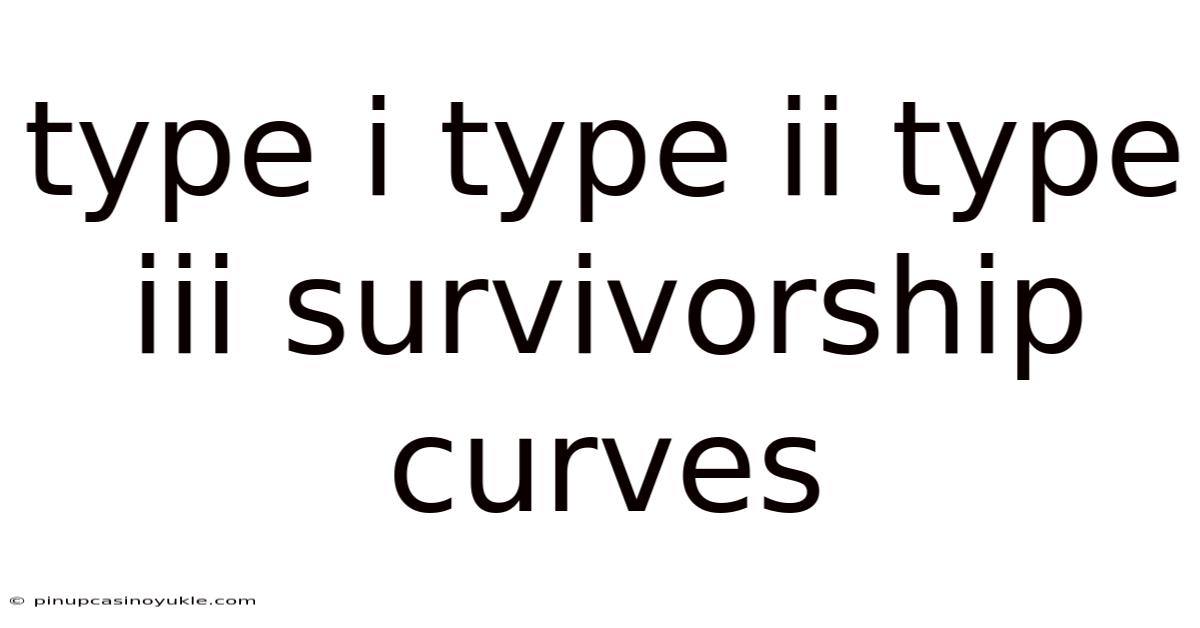Type I Type Ii Type Iii Survivorship Curves