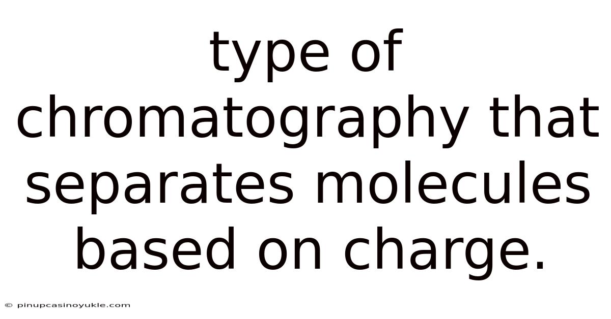 Type Of Chromatography That Separates Molecules Based On Charge.