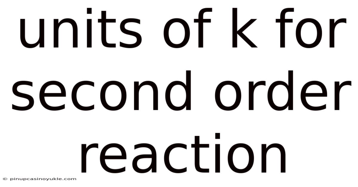 Units Of K For Second Order Reaction