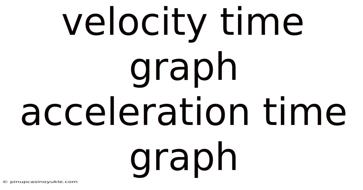 Velocity Time Graph Acceleration Time Graph