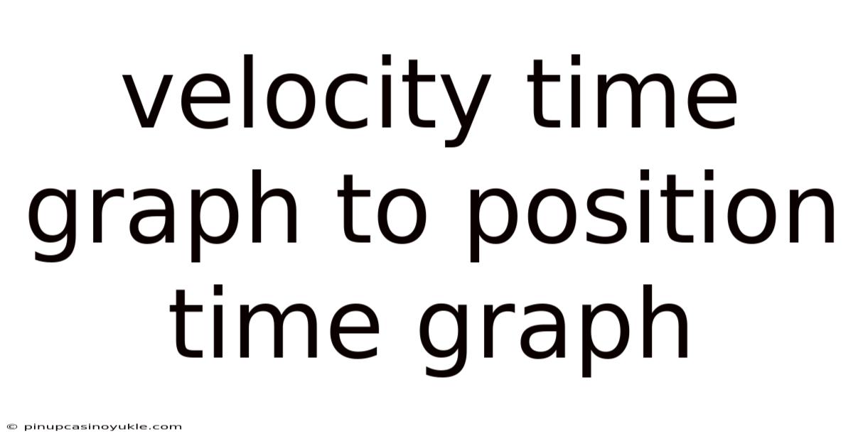 Velocity Time Graph To Position Time Graph