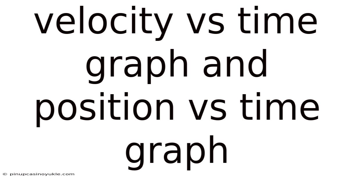 Velocity Vs Time Graph And Position Vs Time Graph