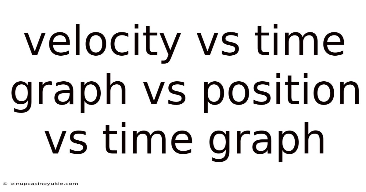 Velocity Vs Time Graph Vs Position Vs Time Graph