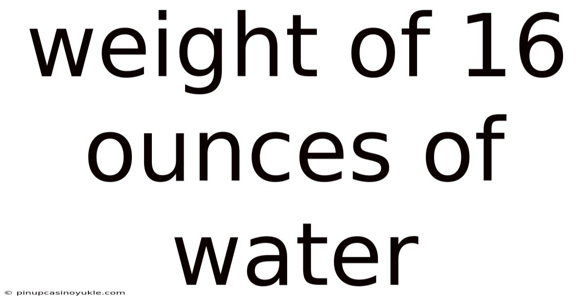 Weight Of 16 Ounces Of Water