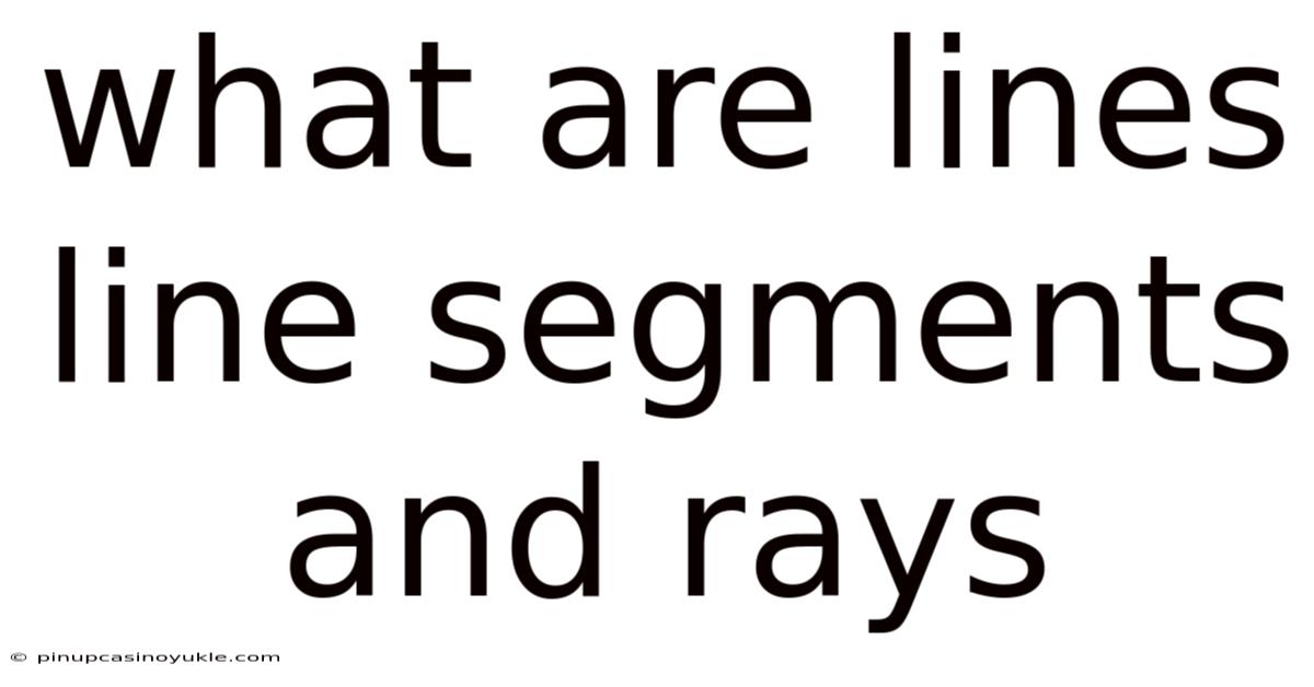 What Are Lines Line Segments And Rays