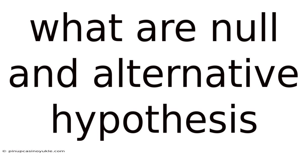 What Are Null And Alternative Hypothesis