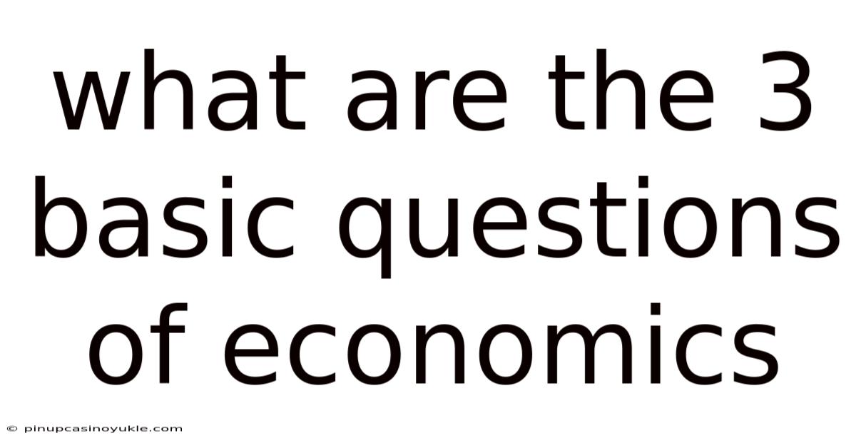 What Are The 3 Basic Questions Of Economics