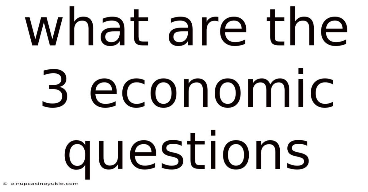 What Are The 3 Economic Questions