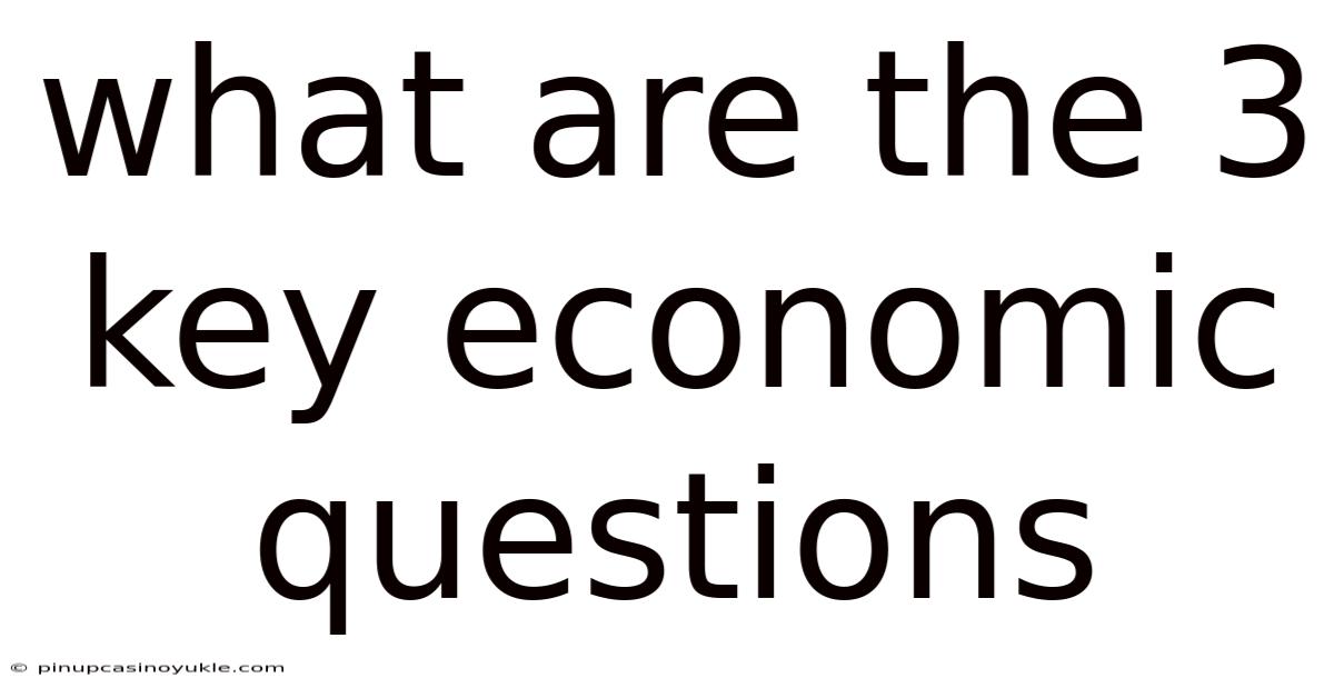 What Are The 3 Key Economic Questions