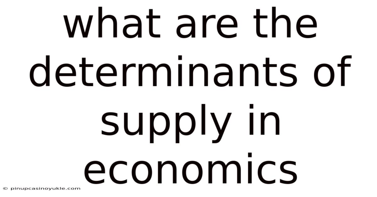 What Are The Determinants Of Supply In Economics