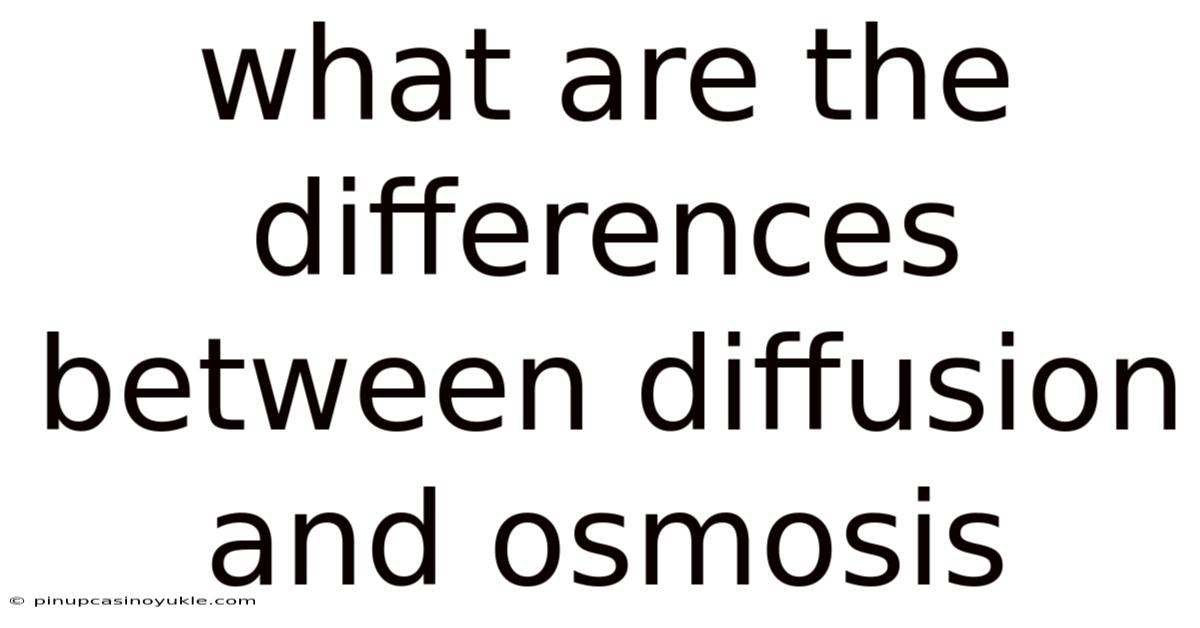 What Are The Differences Between Diffusion And Osmosis