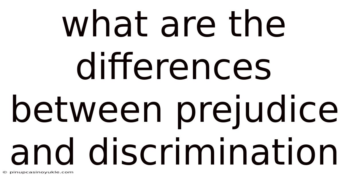 What Are The Differences Between Prejudice And Discrimination