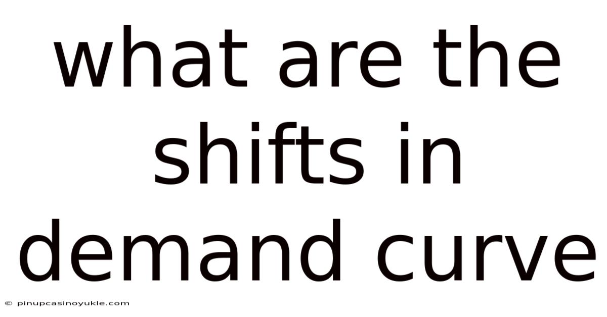 What Are The Shifts In Demand Curve