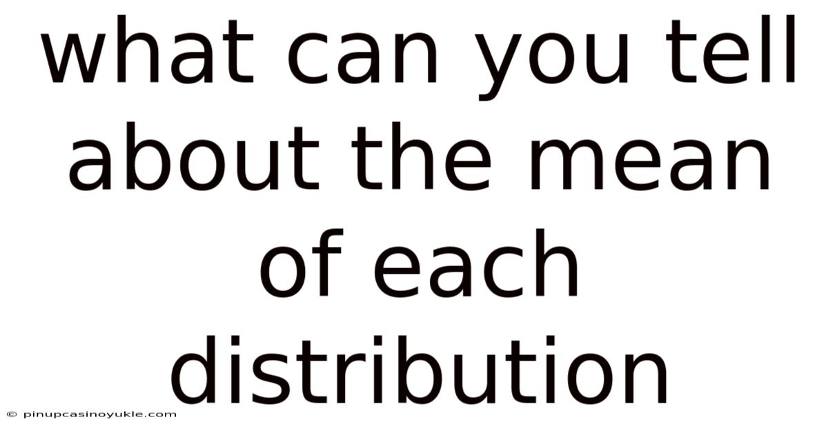 What Can You Tell About The Mean Of Each Distribution