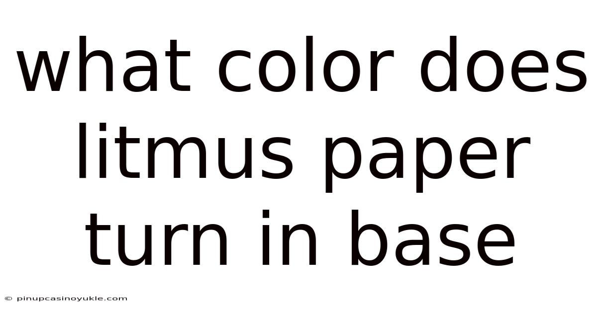 What Color Does Litmus Paper Turn In Base