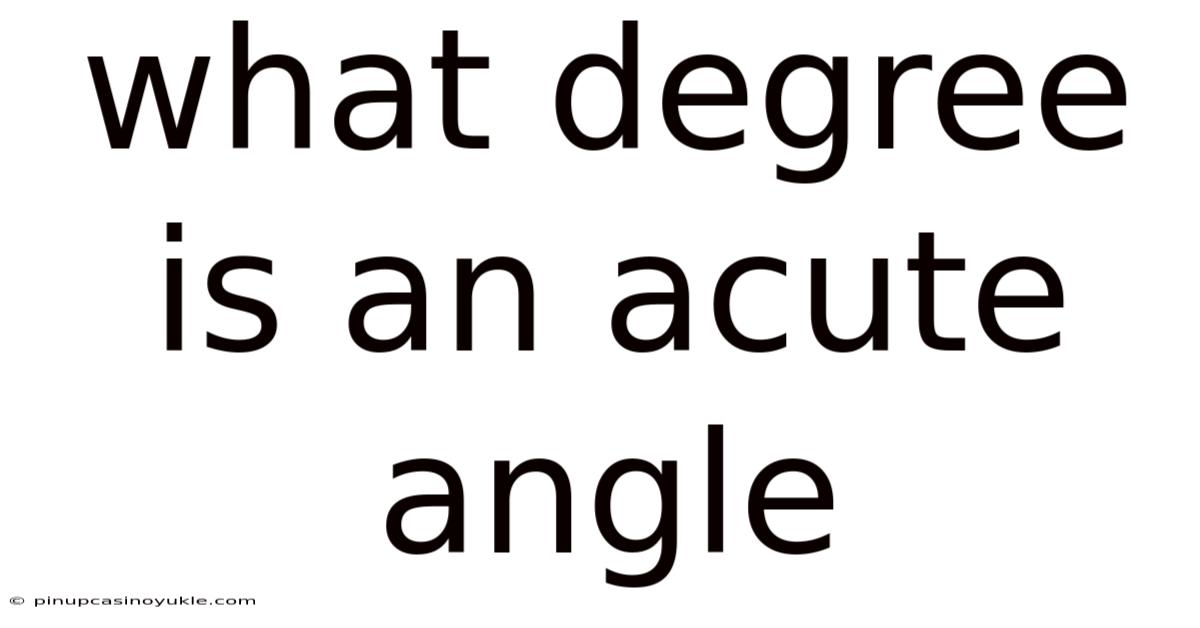 What Degree Is An Acute Angle