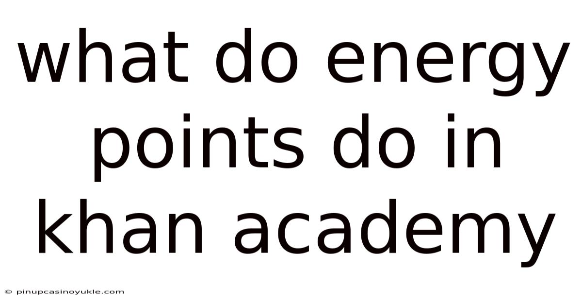 What Do Energy Points Do In Khan Academy