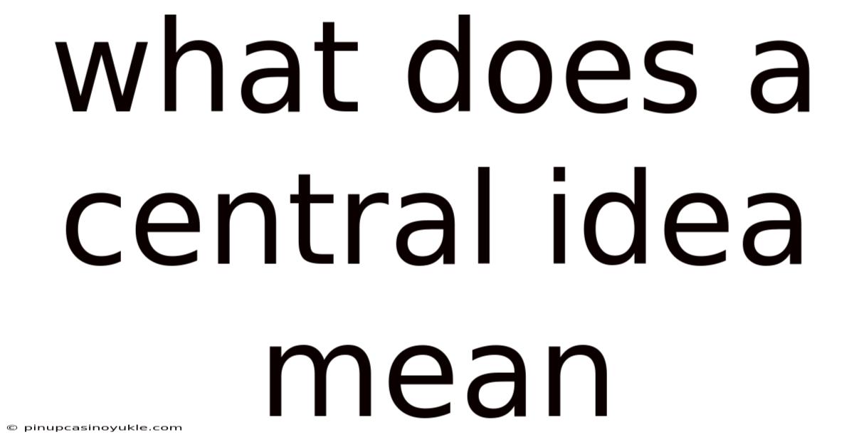 What Does A Central Idea Mean