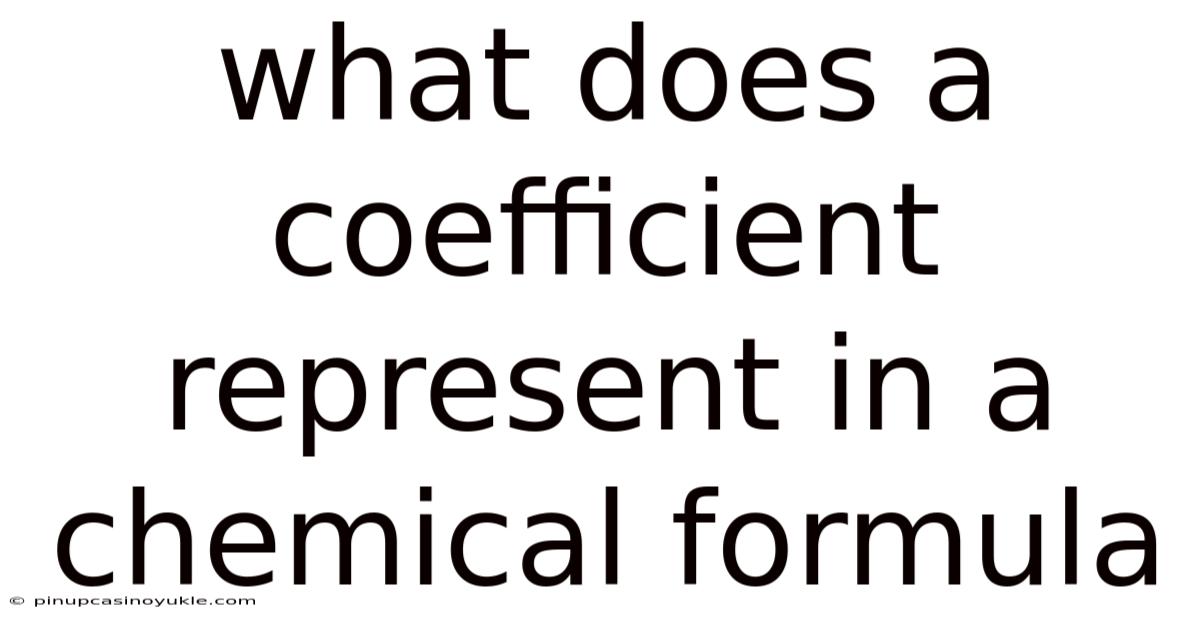 What Does A Coefficient Represent In A Chemical Formula