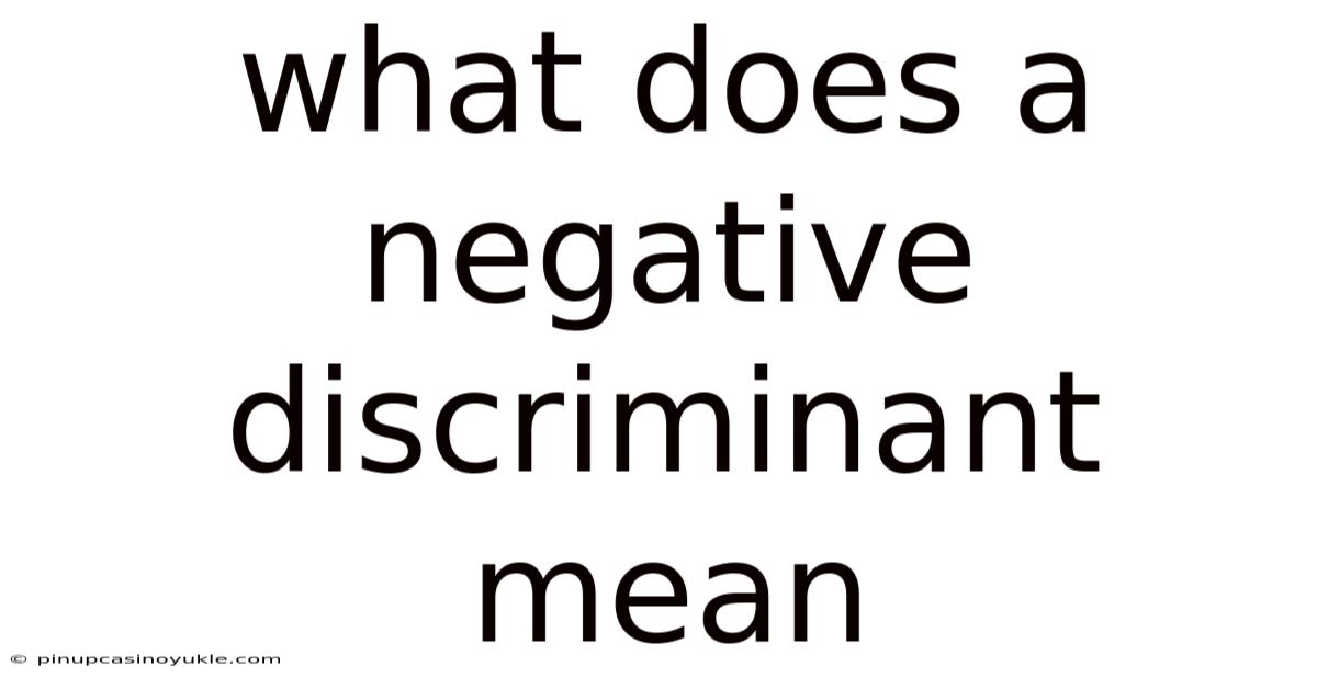 What Does A Negative Discriminant Mean