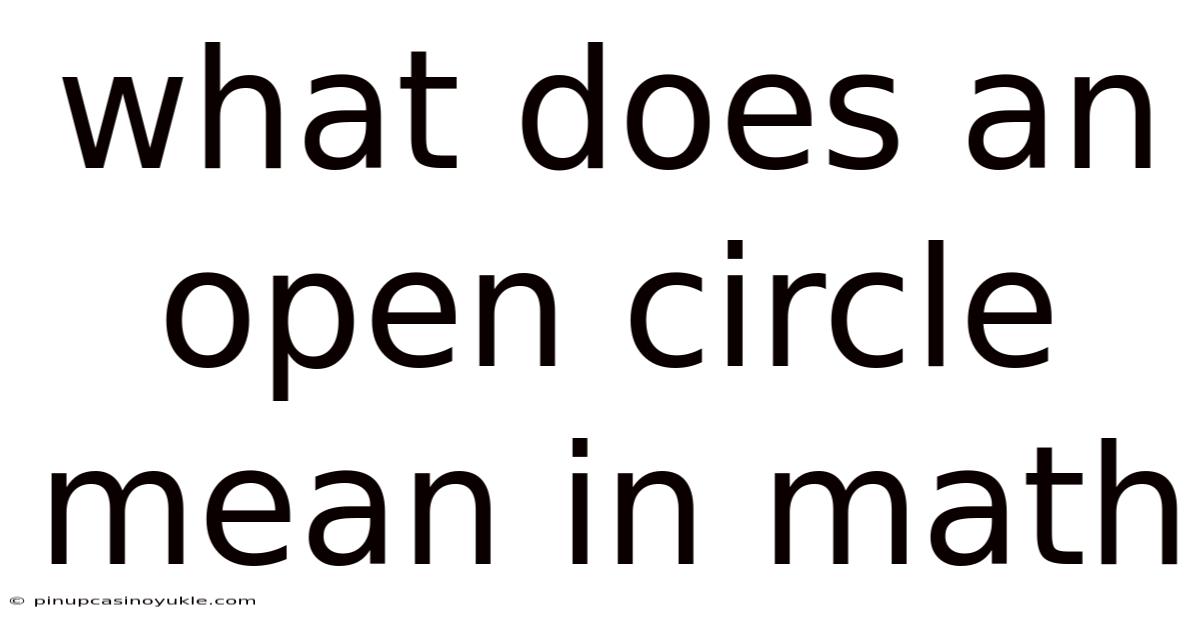 What Does An Open Circle Mean In Math