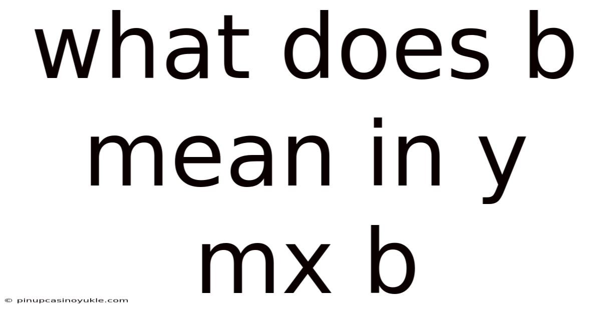 What Does B Mean In Y Mx B