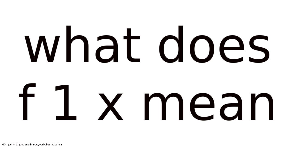 What Does F 1 X Mean