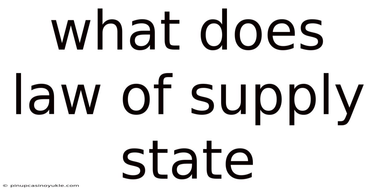 What Does Law Of Supply State