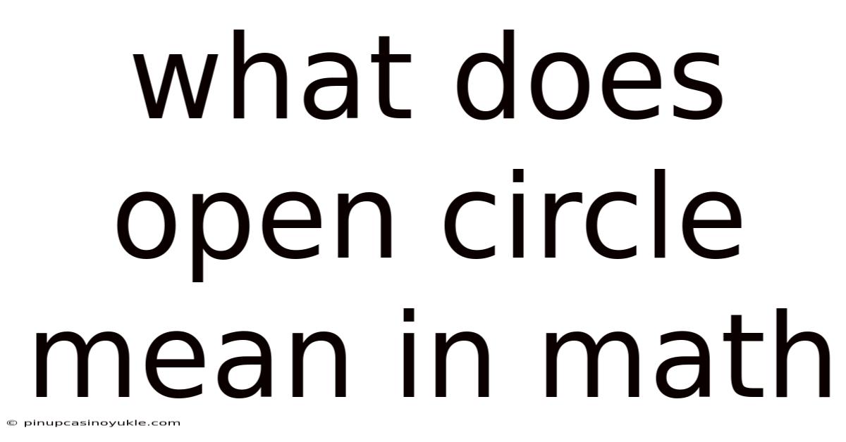 What Does Open Circle Mean In Math