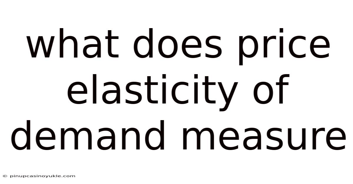 What Does Price Elasticity Of Demand Measure