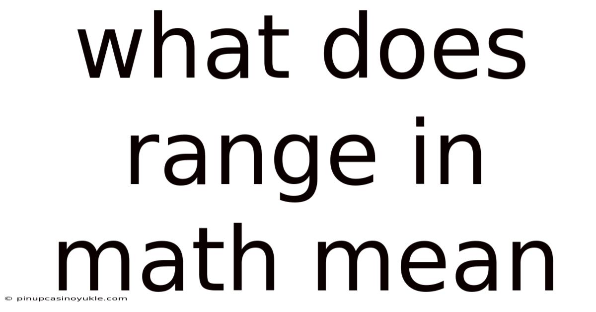 What Does Range In Math Mean