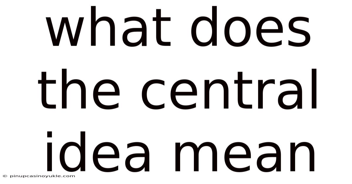 What Does The Central Idea Mean