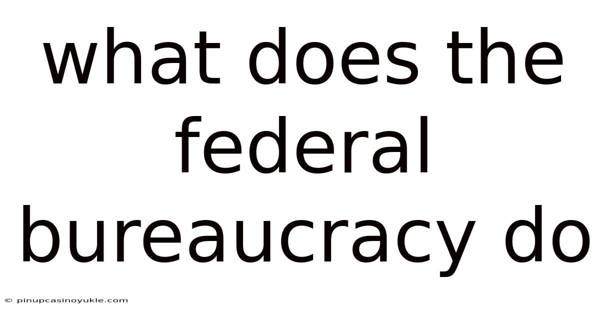What Does The Federal Bureaucracy Do