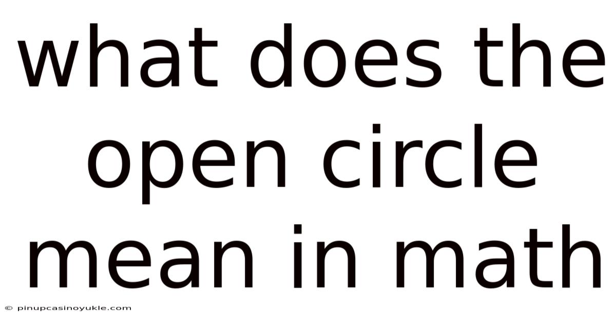What Does The Open Circle Mean In Math