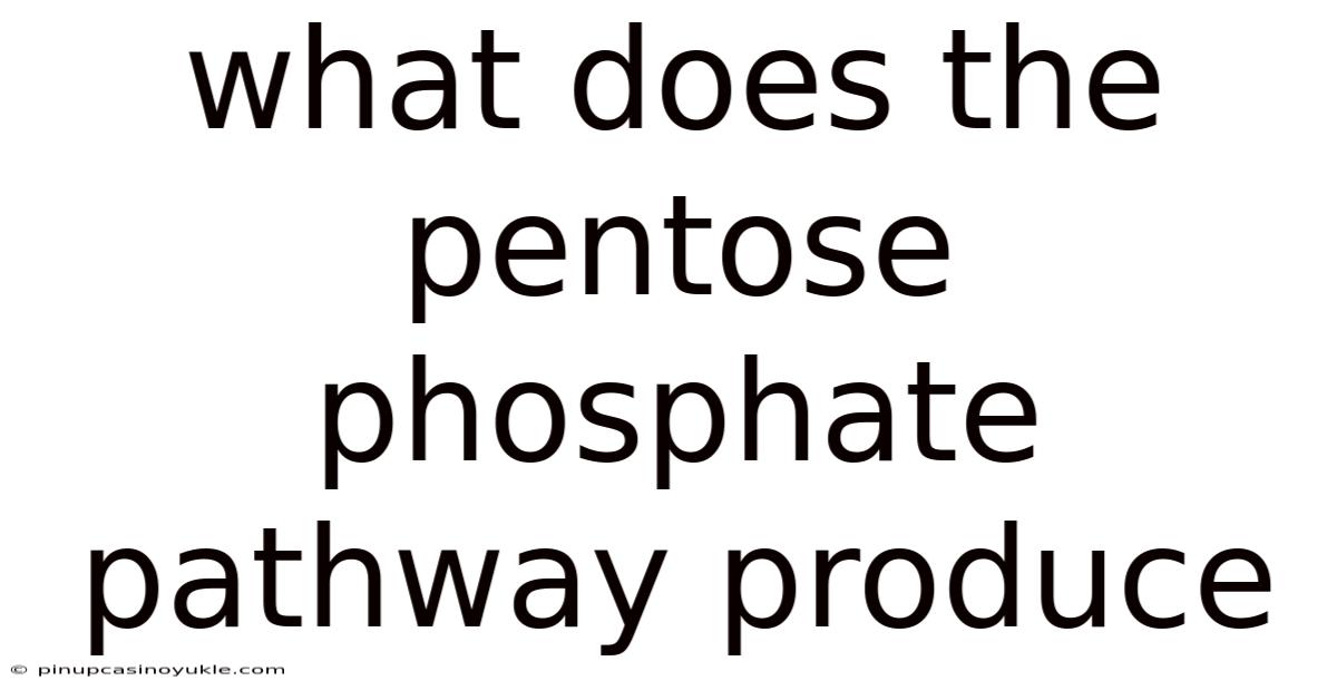 What Does The Pentose Phosphate Pathway Produce