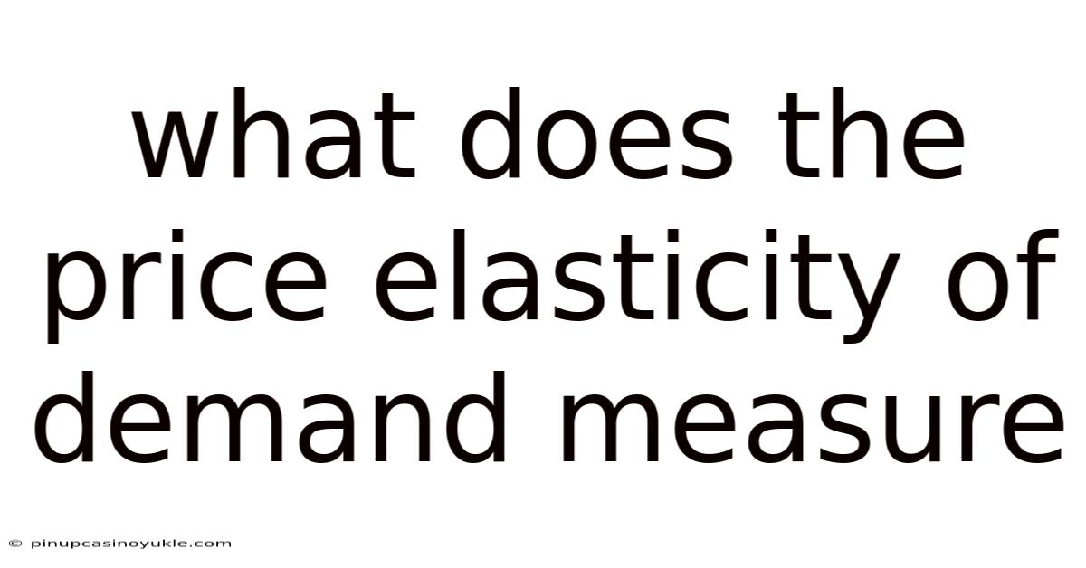 What Does The Price Elasticity Of Demand Measure