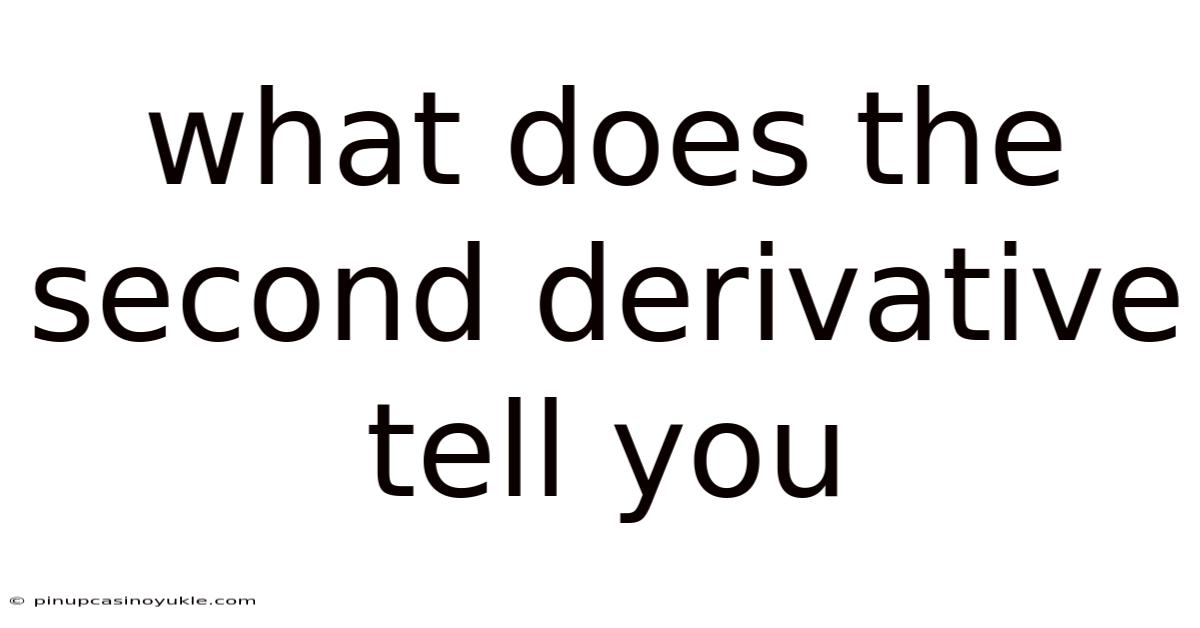 What Does The Second Derivative Tell You