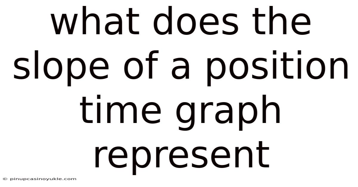 What Does The Slope Of A Position Time Graph Represent