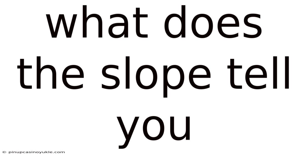 What Does The Slope Tell You