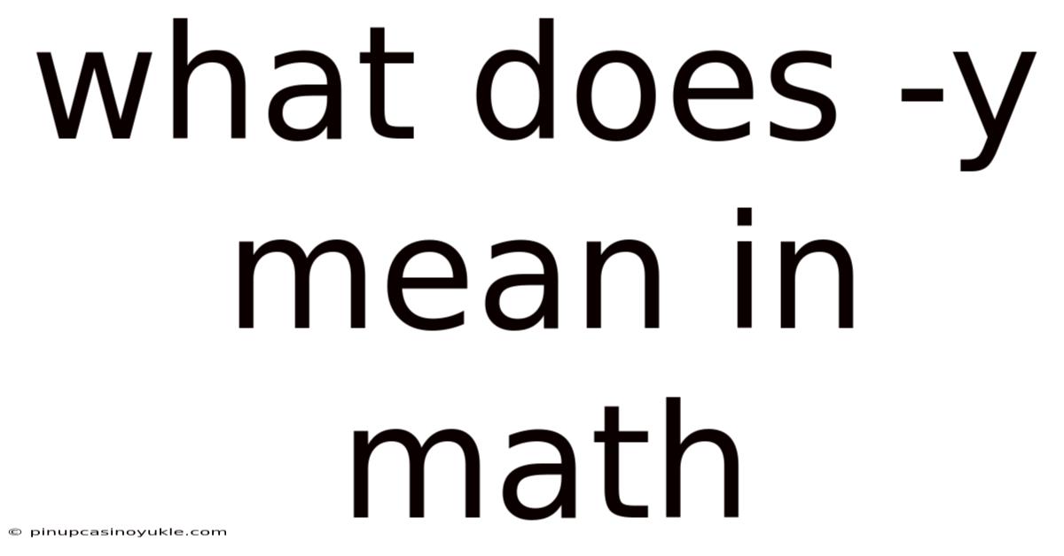 What Does -y Mean In Math