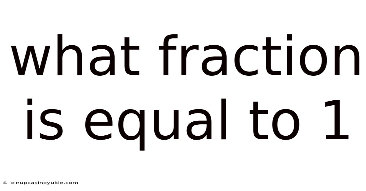 What Fraction Is Equal To 1
