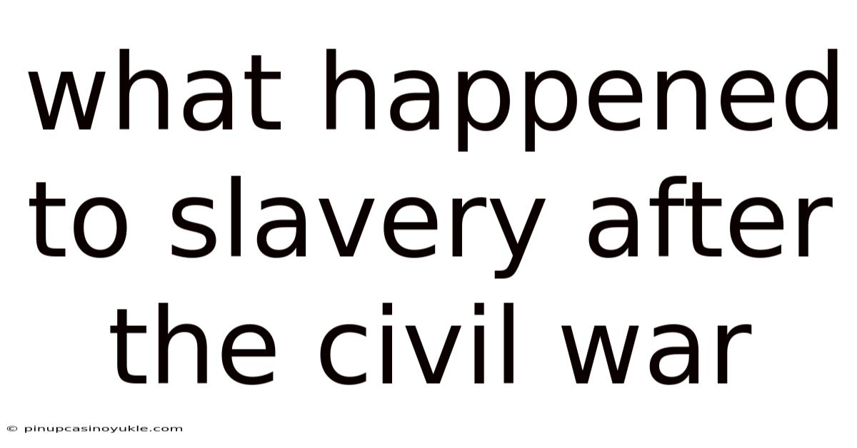 What Happened To Slavery After The Civil War