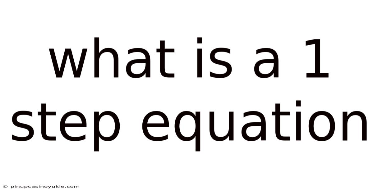 What Is A 1 Step Equation