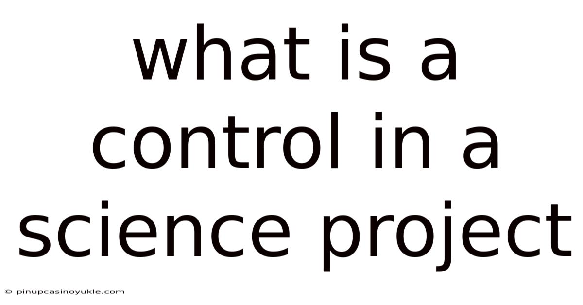 What Is A Control In A Science Project