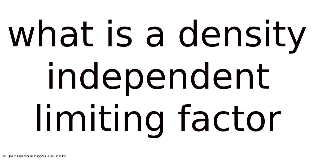 What Is A Density Independent Limiting Factor