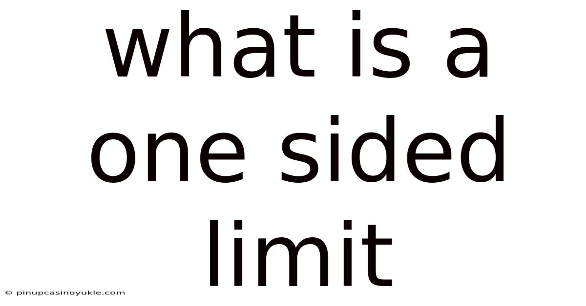 What Is A One Sided Limit