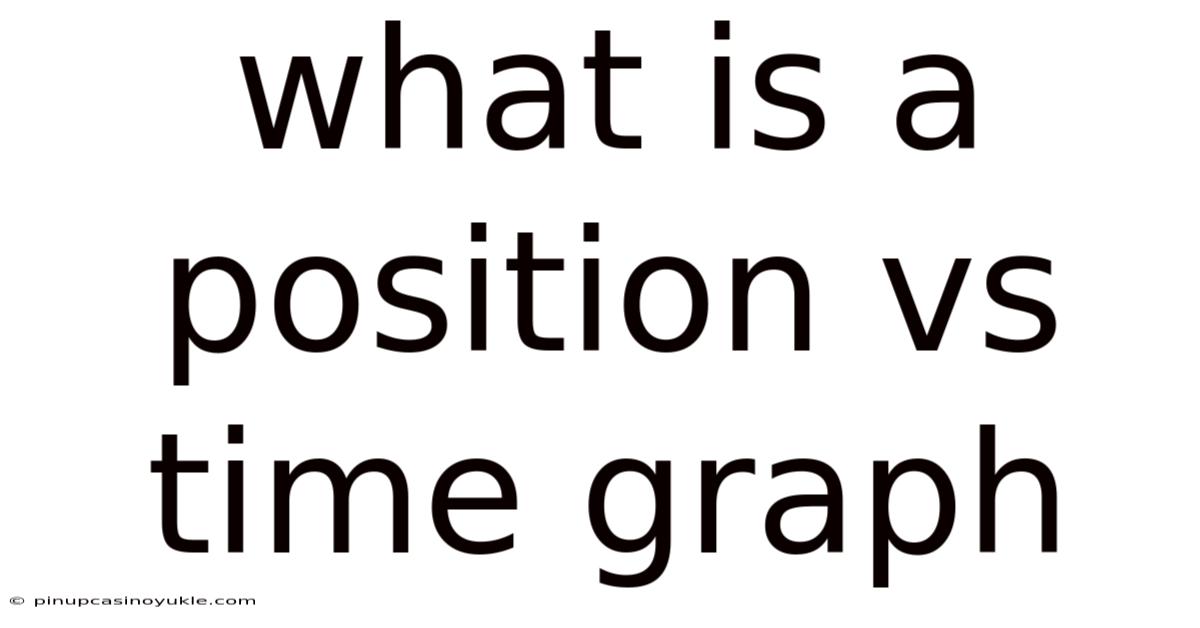 What Is A Position Vs Time Graph