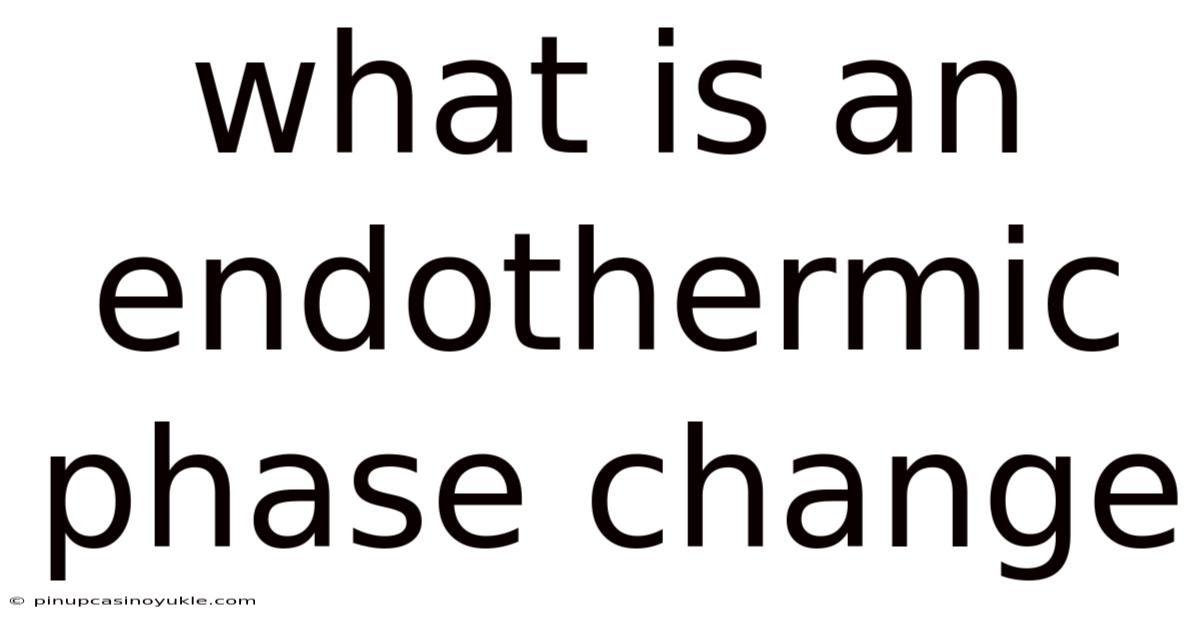 What Is An Endothermic Phase Change