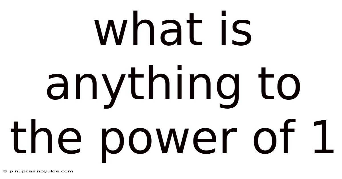What Is Anything To The Power Of 1